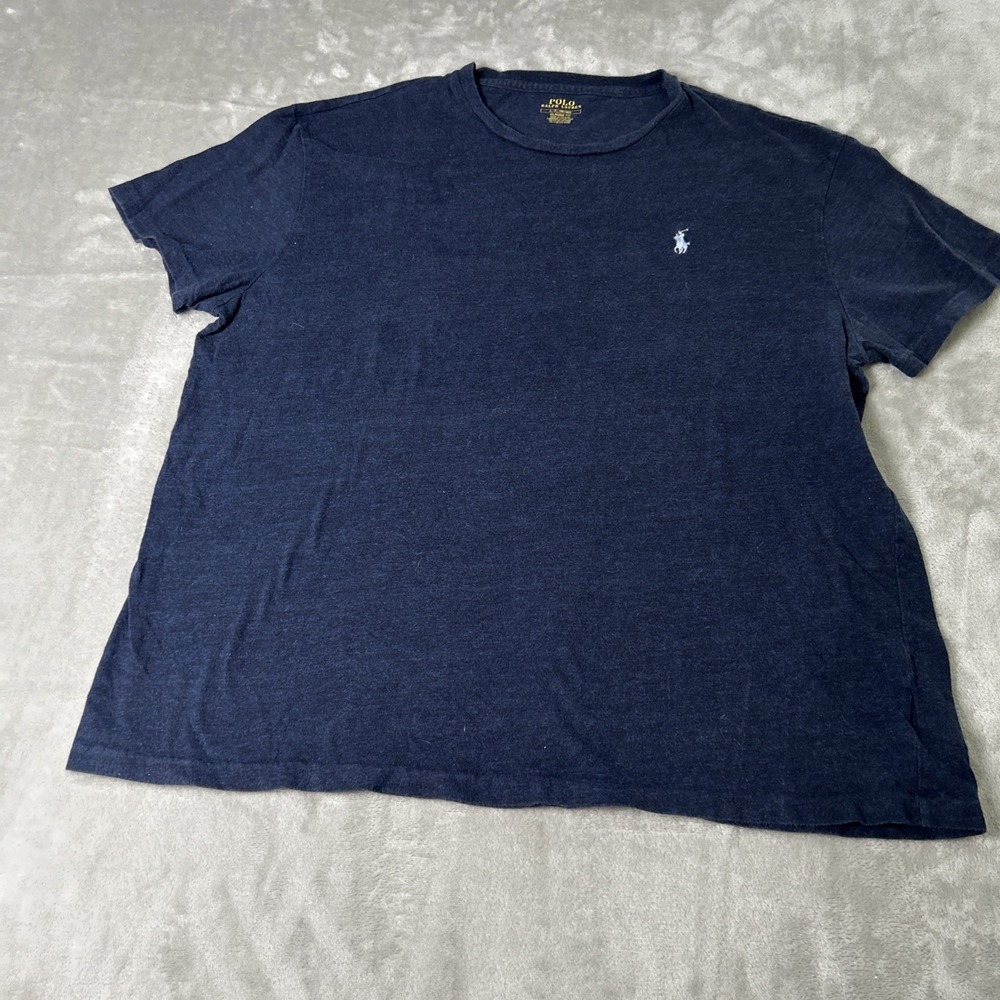 Polo Ralph Lauren Mens Blue Classic Fit Short Sleeve T-Shirt Blue Pony Logo
